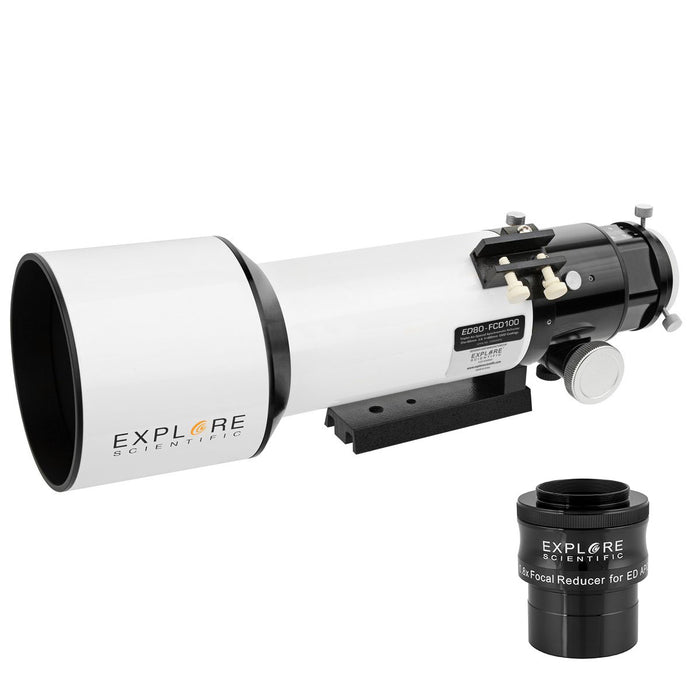 ED80-FCD100 Air-Spaced Triplet Refractor Astrophotography Telescope with 0.8x Focal Reducer and iEXOS-100-2 PMC-Eight Equatorial Tracker System with WiFi and Bluetooth®